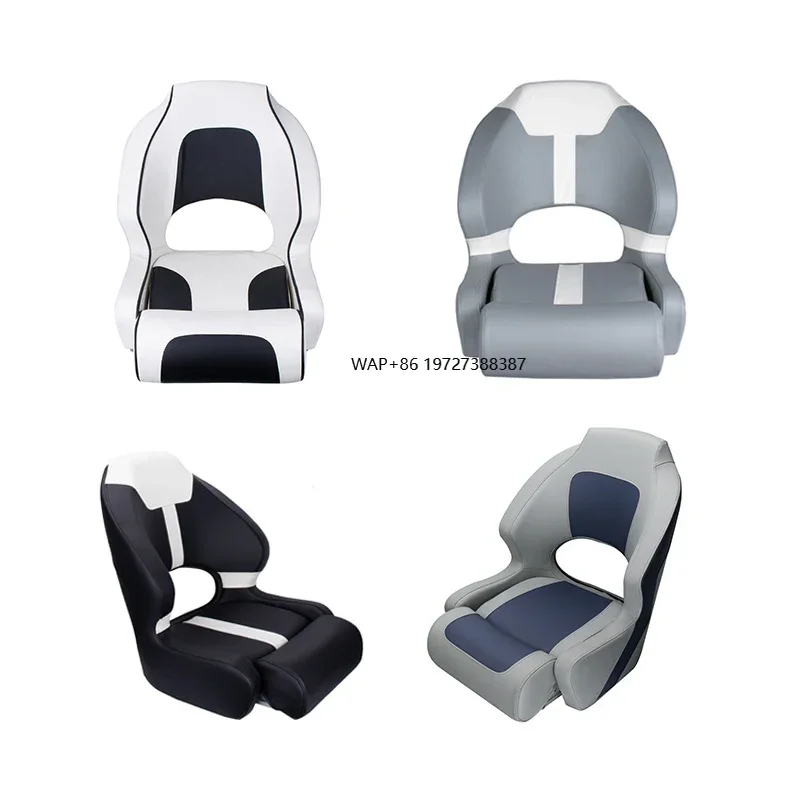 

High Back Waterproof Sunscreen Boat Seat Soft Folding Boat Chair Thickened Sponge Padding Hinge for Yacht Marine Supplies