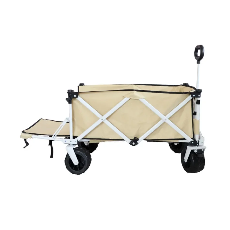 Modern Style Caravan Camping  Travel Trailer Folding Garden Wagon Cart With Top Wood table