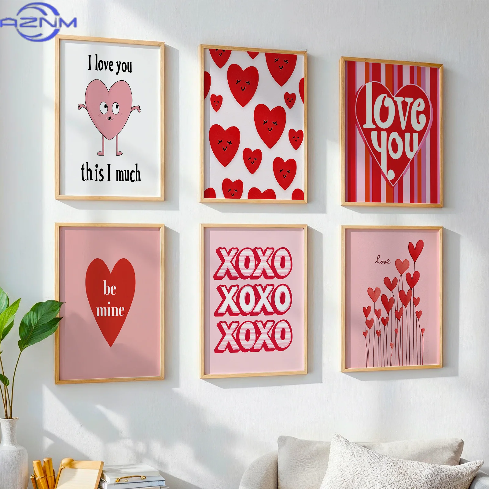 Set of 6, Wall Art, Fashion Poster, Valentines Day Decor, Valentines Day Print, Valentines Gallery Wall, Romantic Wall Art, Suit