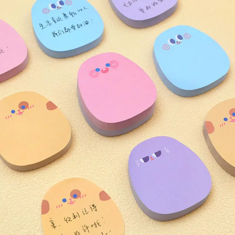 2/4/6PCS Cartoon Memo Not Easy To Break High Capacity Decorative Playful Cute Stationery Cute Note Funny Expression Design