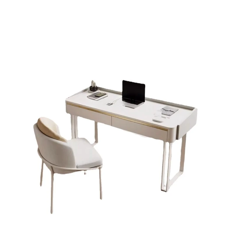 

Stone Plate Desk Light Luxury Modern Small Apartment Cream Style Study Workbench Home Multi-Functional Desktop Computer Desk