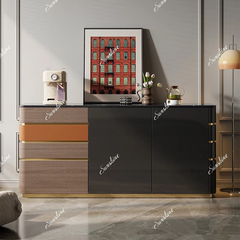 

Italian light luxury sideboard, modern simple entrance cabinet, living room decoration cabinet