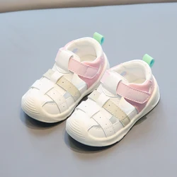 Baby Jongens Meisjes 1-2-3 Jaar Oude Baby Teen Bescherming Sandalen Antislip Zachte Bodem Peuter Hoofd Gewikkeld Sandalen