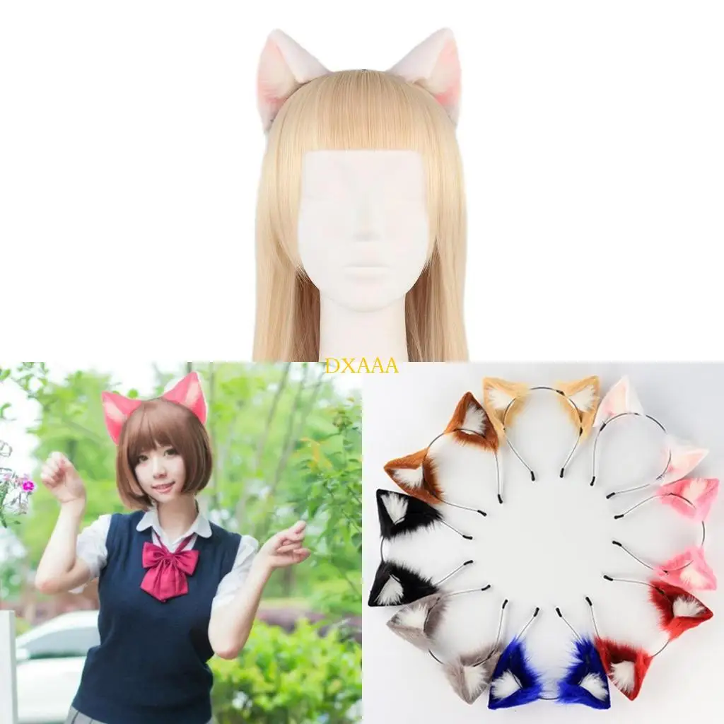 

DXAA Cartoon Cosplay Costume Wolf Hair Hoop Furry Kitten Hair Styling for Live Show Headbands Furry Cats Animal