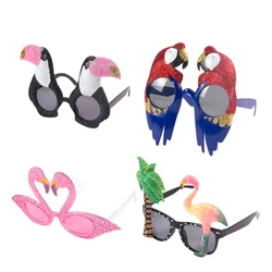 Hawaii Party Glasses Flamingo Coconut Tree Parrot plastic SunGlasses Summer Beach Tropical Wedding Birthday PhotoBooth Props