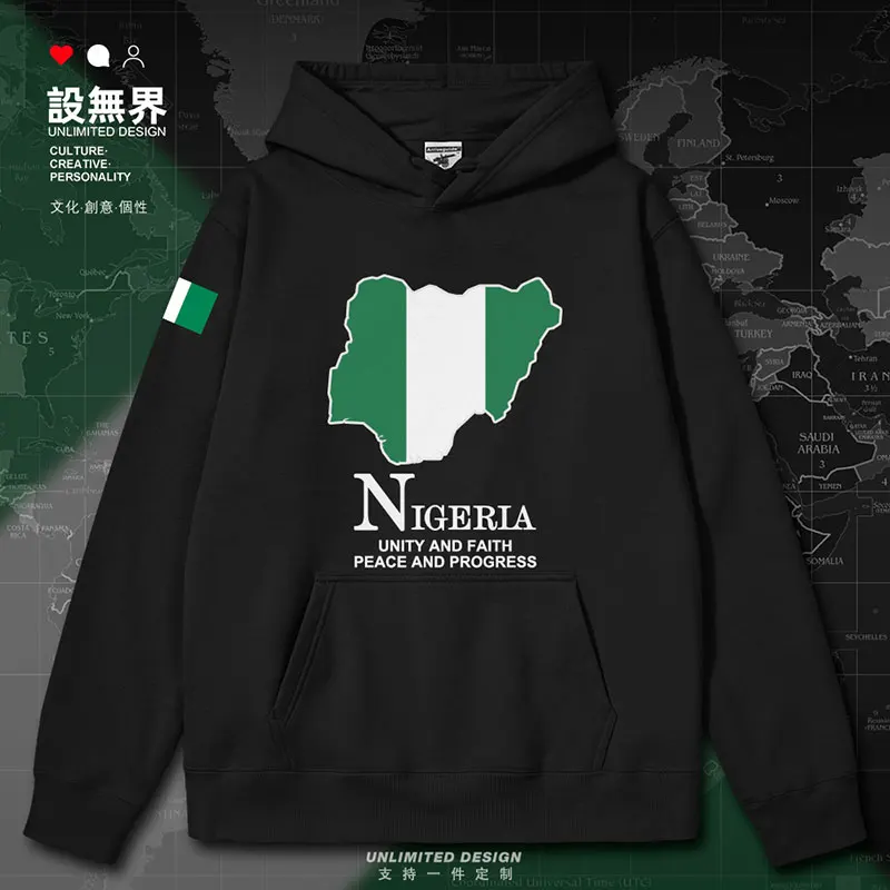 Nigeria National Map mens hoodies clothing sporting men's hoodie white sweatshirt sports streetwear new clothes autumn winter