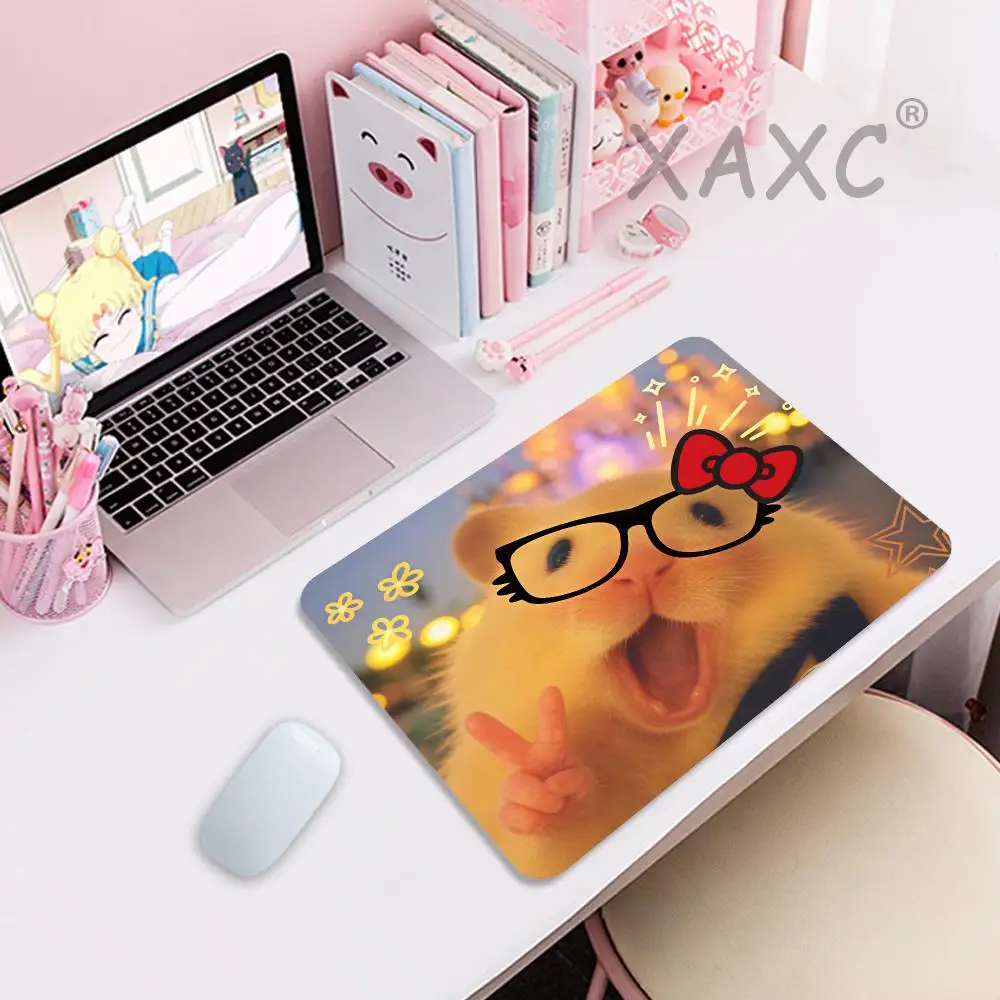 Funny Hamster Multi Expression Mouse Pad, fine stitched edge, wear-resistant and no curling. Large desk mat