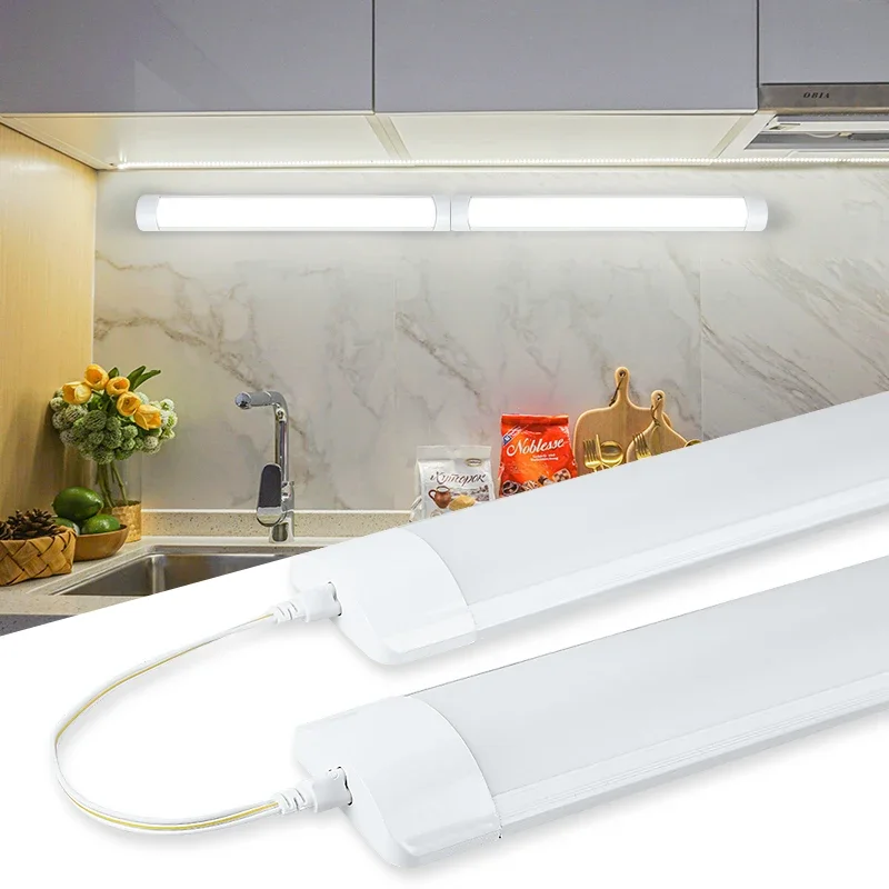 

Светодиодные светильники для кухни под шкафом, лампа A85-220V, 10 Вт, 20 Вт, супер яркая светодиодная трубка с выключателем 1,8 м для дома, спальни, внутренние лампы