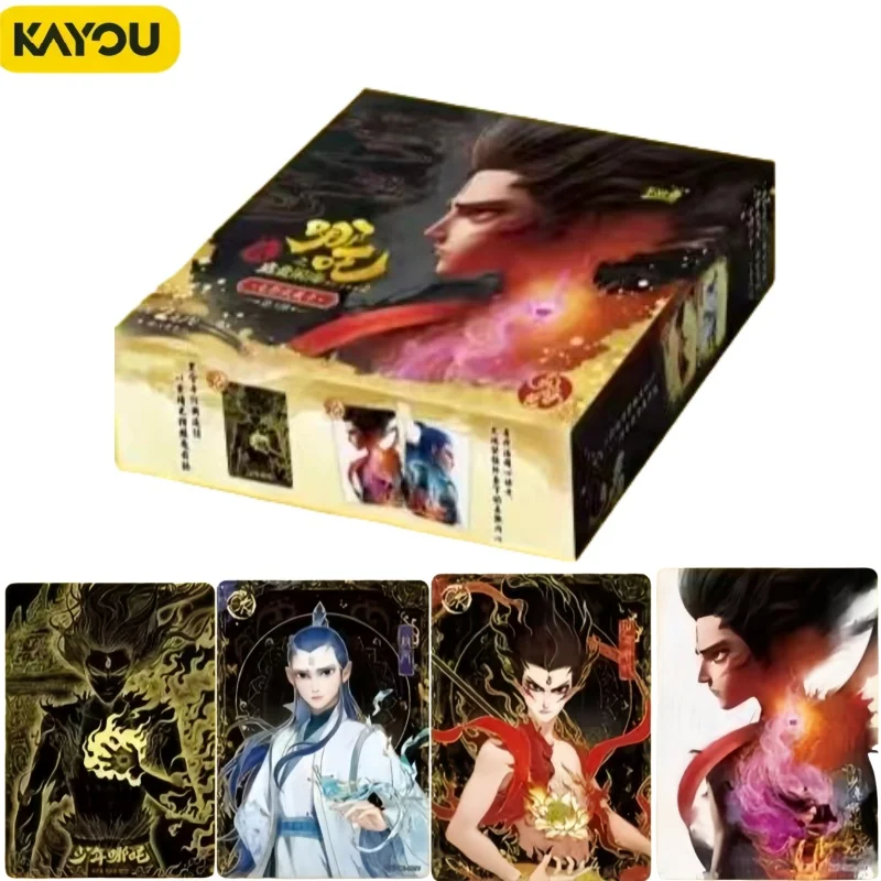 

KAYOU оригинальные карты Nezha 2, набор пламени Spirit из фильма, 3 пули, сбора картингов, периферийные карты из мультфильмов и аниме