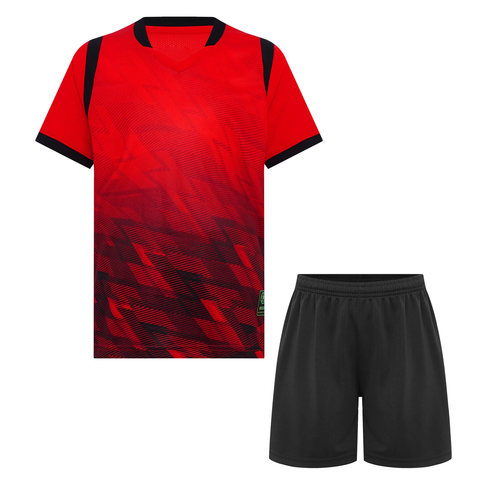 Kids Boys Quick-Drying Tracksuit Football Training Uniform Short Sleeve Stylish T-shirt with Shorts for Sports Training Class