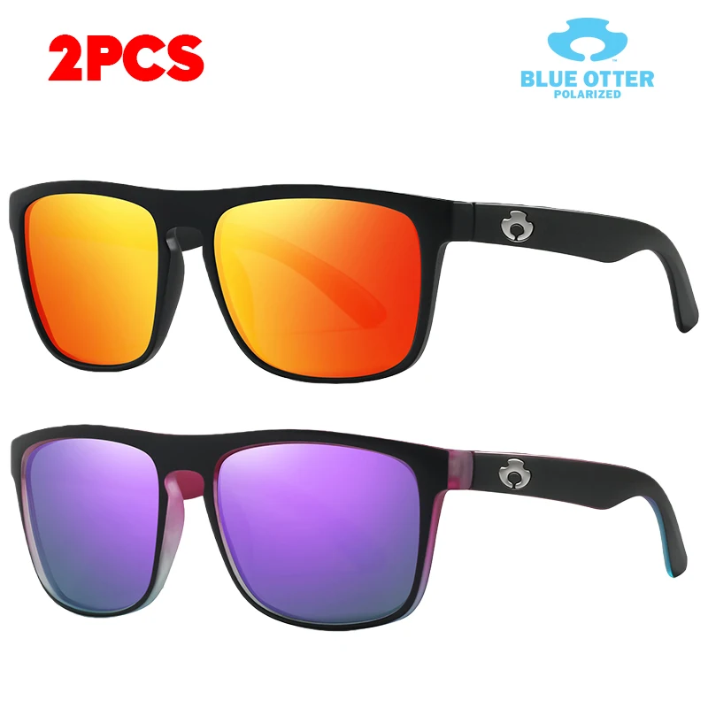 

BLUE OTTER 2 Pairs Polarized Sunglasses UV400 HD Lenses Anti-Glare Outdoor Sports Glasses Dual Style for Men Women BT05