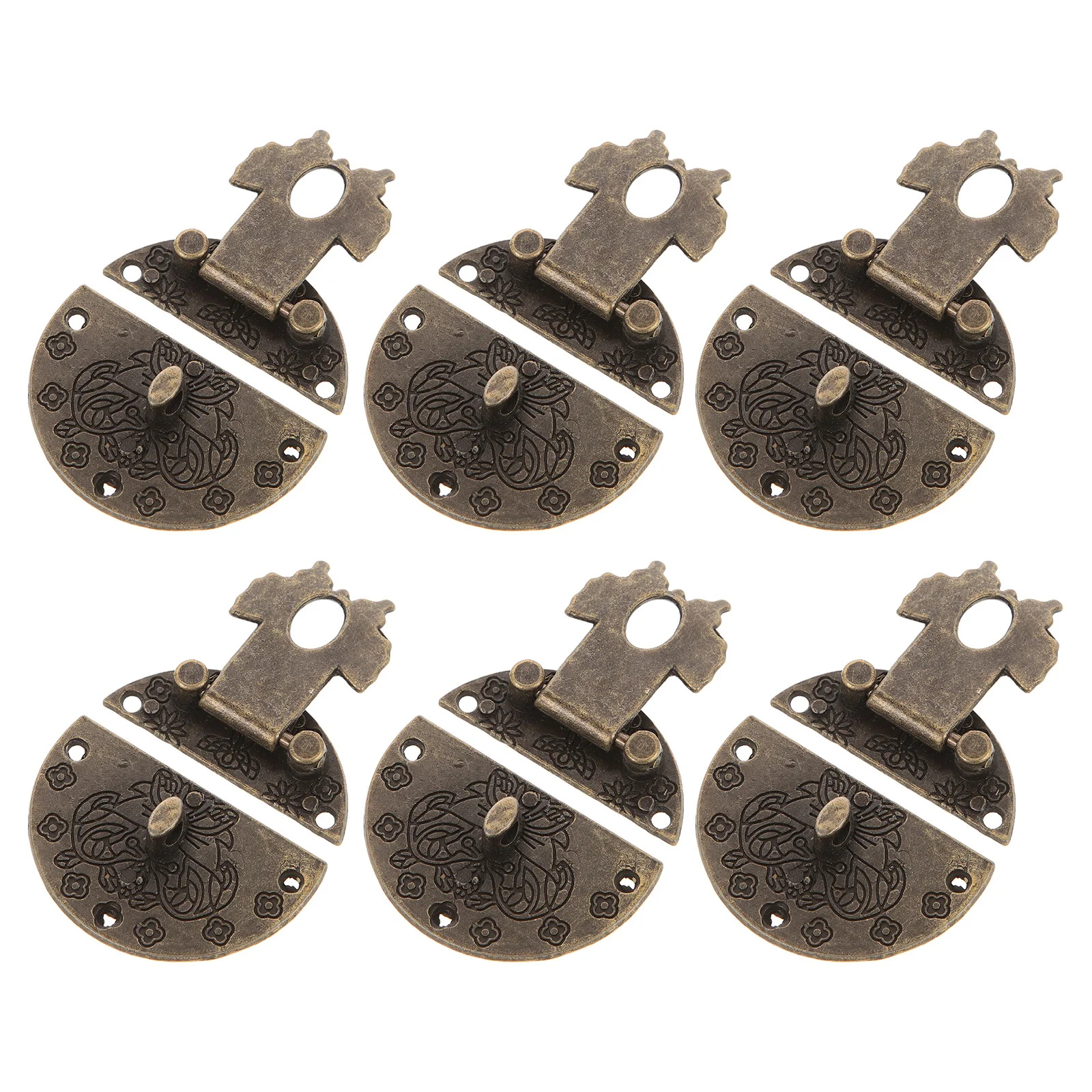 

6 Pcs Jewelry Metal Hasp Buckle Small Latch Lock Vintage Decorative Alloy Travel