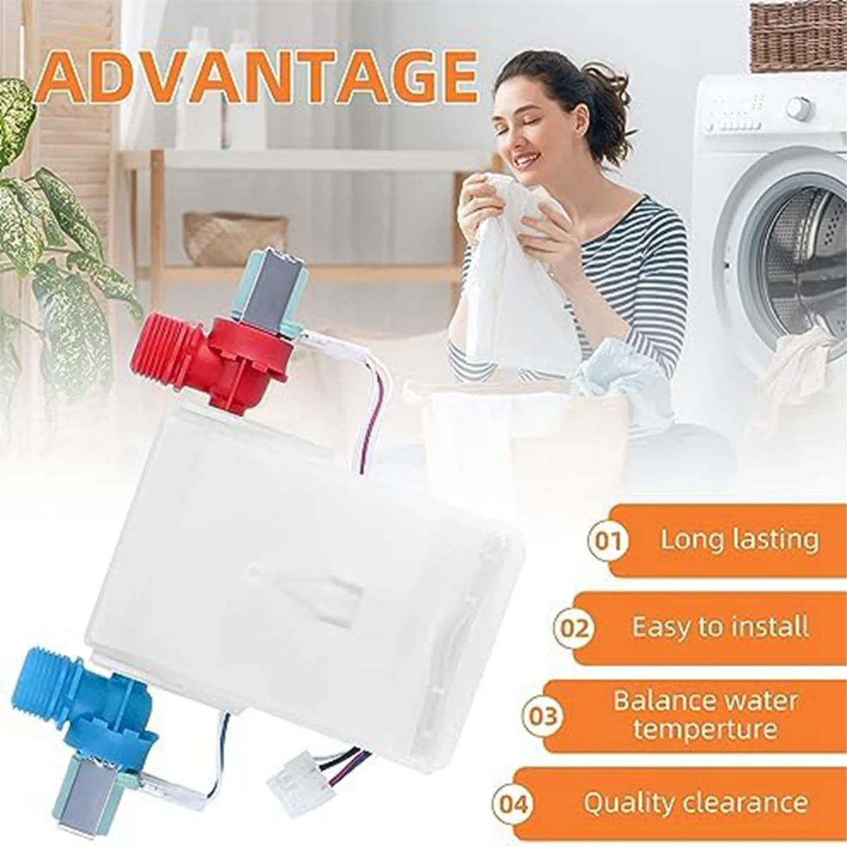 HOT W11210459 W10869799 Washing Machine Water Inlet Valve for Whirlpool May-Tag Ken-More Ama-Na