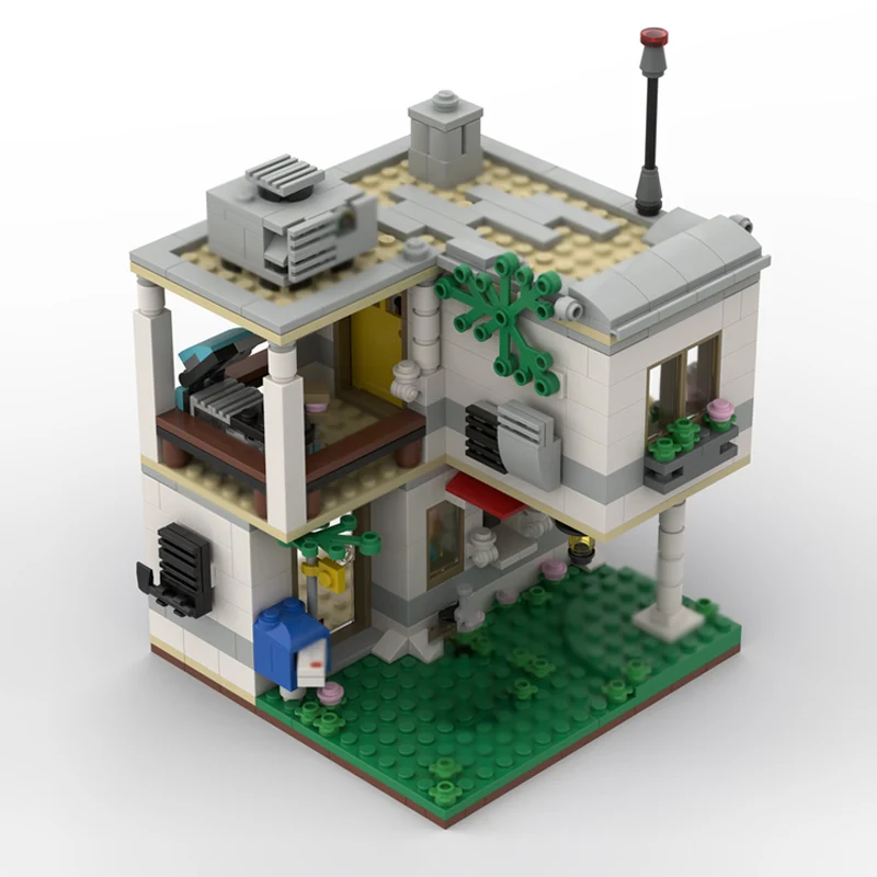 Modelo City Street View, ladrillos de construcción MOC, Villa residencial familiar, tecnología Modular, regalos de vacaciones para niños, juguetes para montar, traje