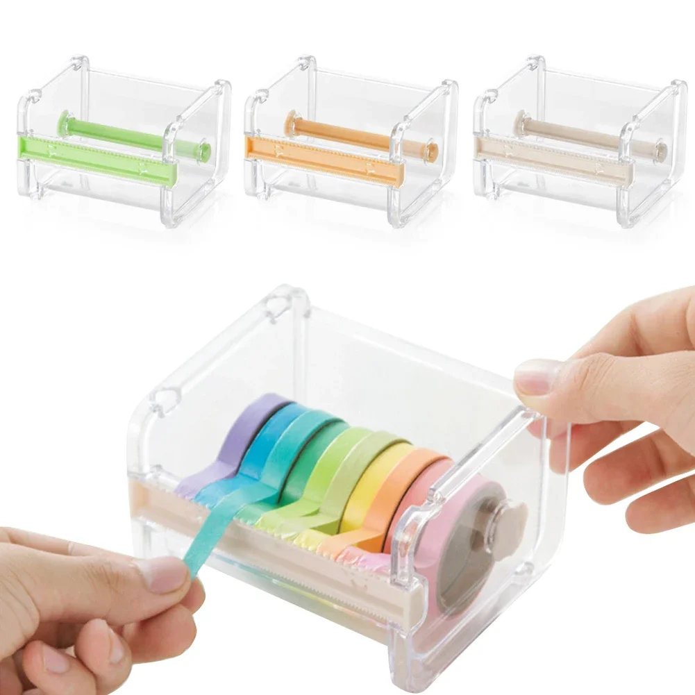 Creative Stationery Masking Tape Cutter Journal Washi Tape Storage Organizer Cutter Office Paper Tape Dispenser Office Supplies