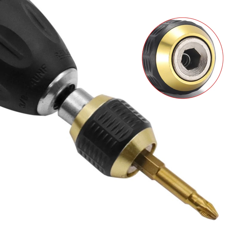 60mm Keyless Drill Chuck Screwdriver Impact Driver Adaptor 1/4 \'\' Hex Shank Drill Bit Tool Quick Change Convertor Adapter Tools