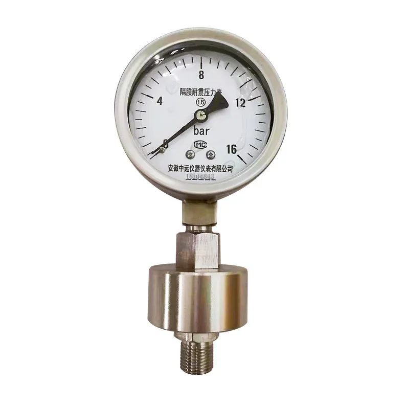 

YTP100MF Stainless Steel Shock-resistant Diaphragm Anti-corrosion Negative Pressure Vacuum Diaphragm Pressure Gauge D N25DN50