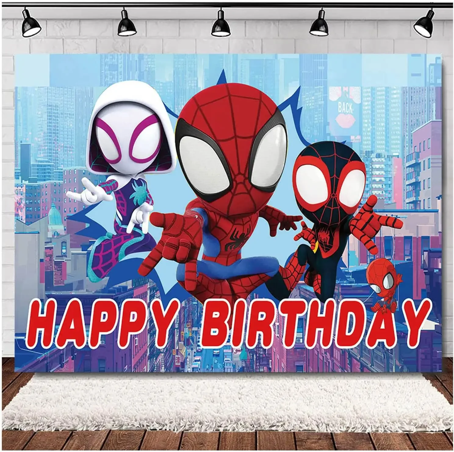 Disney Spidey and His Amazing Friends Photography Backgrounds Cloth Hero Boys Birthday Party Backdrop Photo Studio Decor NO DIY