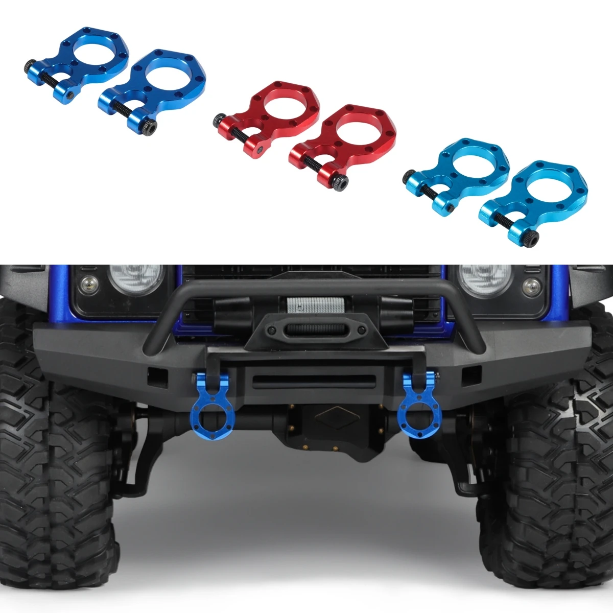 

1/10 RC Crawler Aluminum CNC Tow Hook Bumper Rescue Hook Fixed buckle For SCX10 Wrangler Gladiator TRX4 CAPRA Decorative Parts