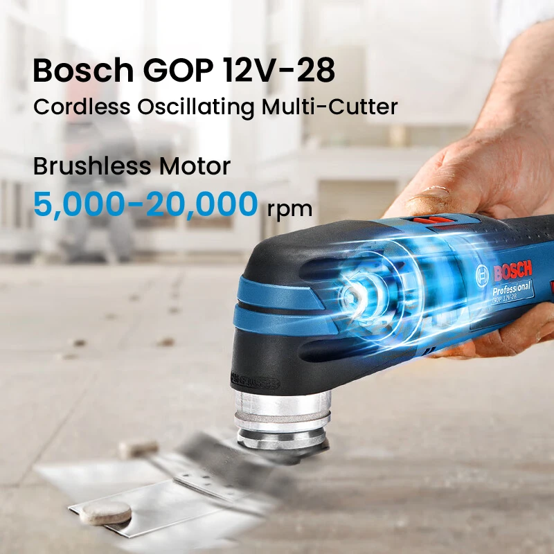 Bosch GOP 12V-28 Cordless Oscillating Multi-Cutter 12V Brushless Starlock Tool Holder No-load Orbital Stroke Rate 5000-20000rpm