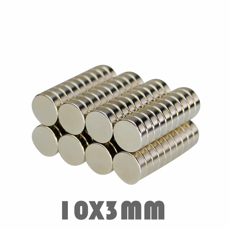 

20PCS 10*3 mm Neodymium Magnet Permanent N35 NdFeB Super Strong Powerful Small Round Magnetic 10mmx1mm Nickel Plated Magnet