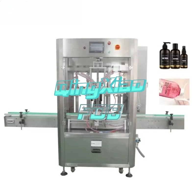 All Plastic Anti Corrosion 4 Tube Filling Line Disinfectant Cleaning Agent Filling Machine Liquid High Precision Stable Easy FOB