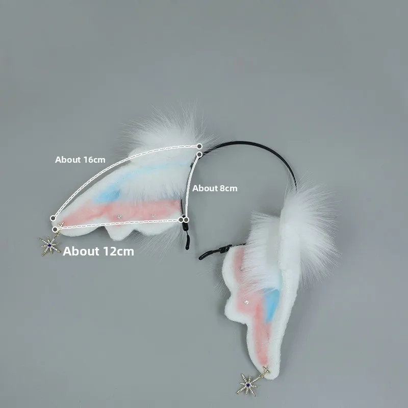 

Furry Fluffy Sheep Ears Hair Hoop Angel Simulation Headband for Girls Anime Cosplay Live Stream Lolita Headpiece