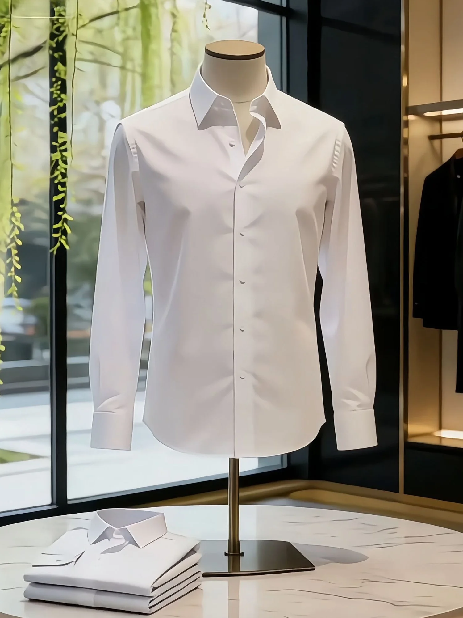 

Cleanfit White Long Sleeve Shirt Men's Spring Fashion Inner Wear Suit Shirt Premium Feeling Outerwear Breathable Loose Fit