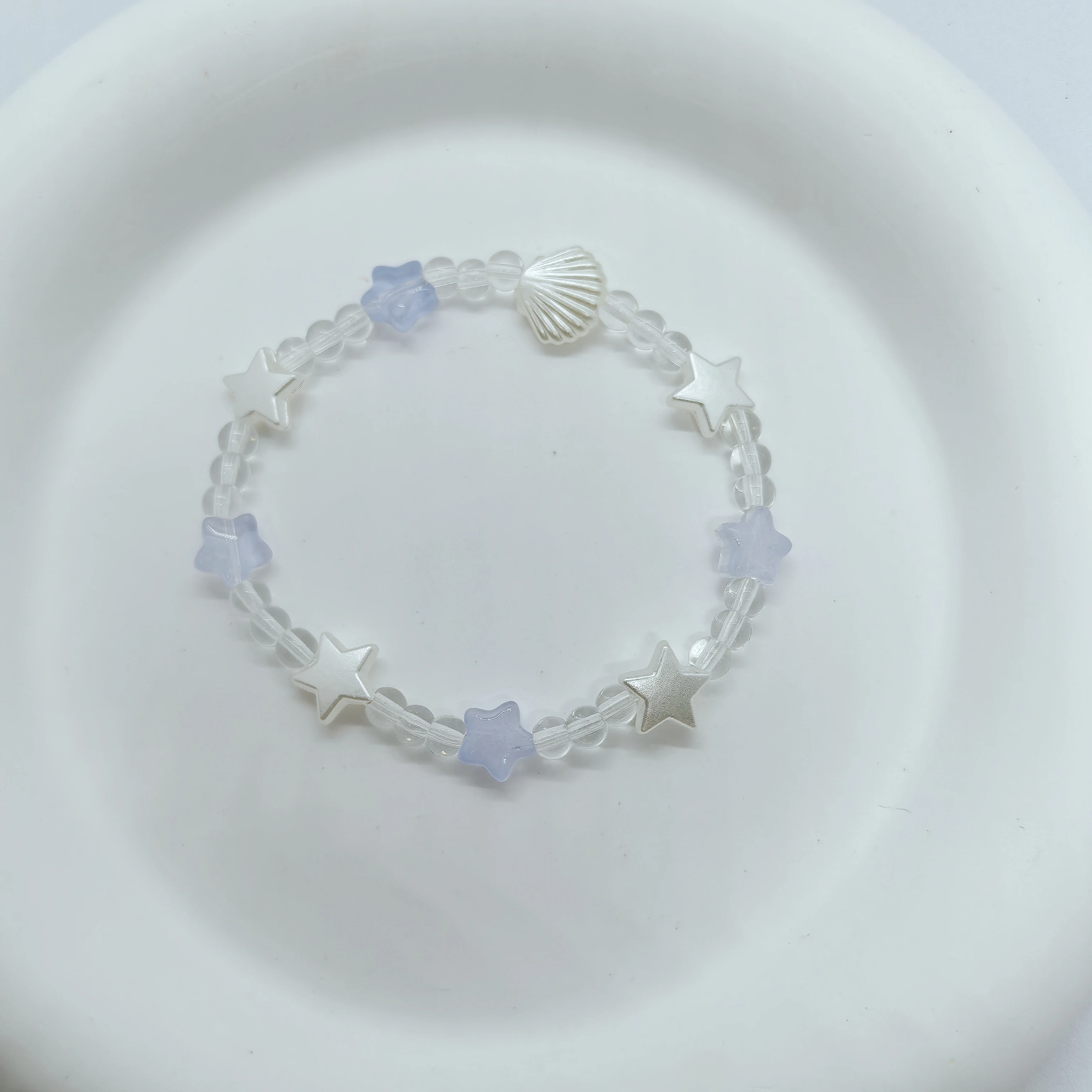 Hot selling! Star blue and white bead bracelet niche design DIY handmade high-value bead bracelet for female girlfriends