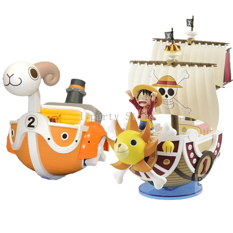 One Piece Ship Figure Luffy Model Toy Peripheral Super Cute Mini Boat Assembled Model One Piece Ship Kid Birthday Gift