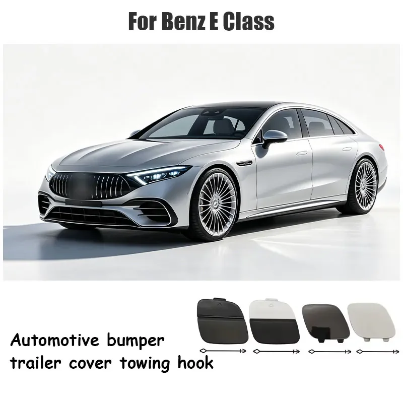 For Mercedes W214 E Class 2024-2026 E200 E260 E300 E320 E400 Car Rear Bumper Tow Hook Cover Cap Accessory Black