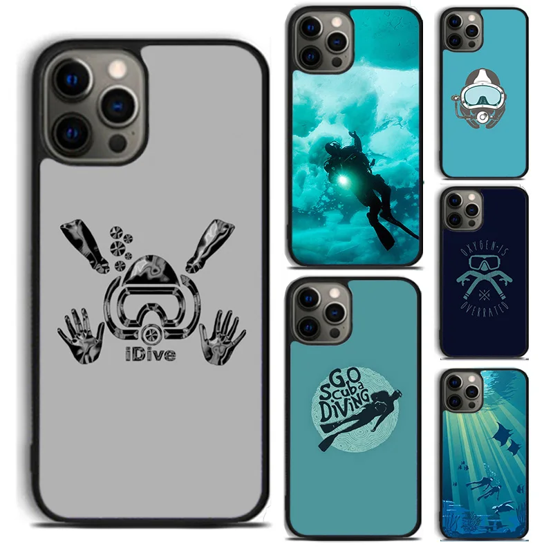 غطاء هاتف للغوص تحت الماء لـ iPhone ، غطاء غطاس سكوبا لهاتف iPhone 16 و 15 و 14 Plus و XR و XS و Apple 16 و 11 و 12 و 13 Mini و Pro Max