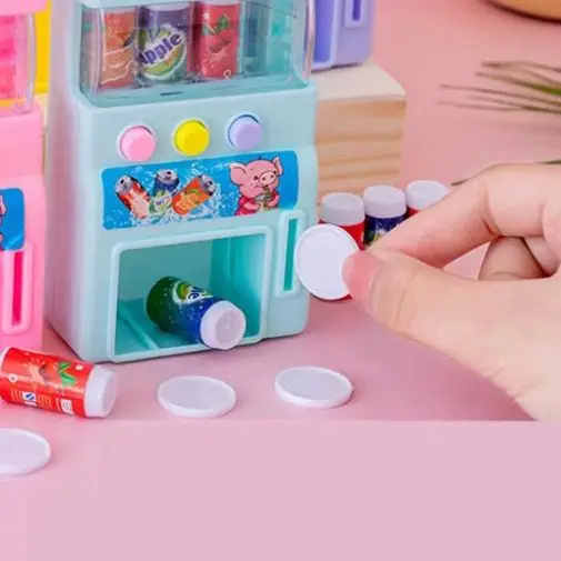 

Kids Simulation Self-service Vending Machine with Mini Coins Drinks Play Toys
