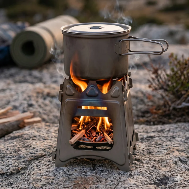 Titanium Folding Wood Stove Po - огляд і ціна Ultralight Titanium Wood Stove Backpack