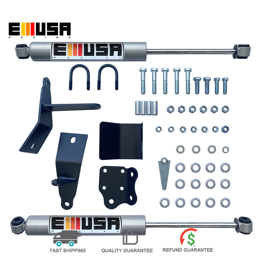 Emusa for 2003 2004 2005 2006 2007 2008 2009-2012 Dodge Ram 2500 3500 4WD Dual Steering Stabilizer Kits with Cylinder Damper