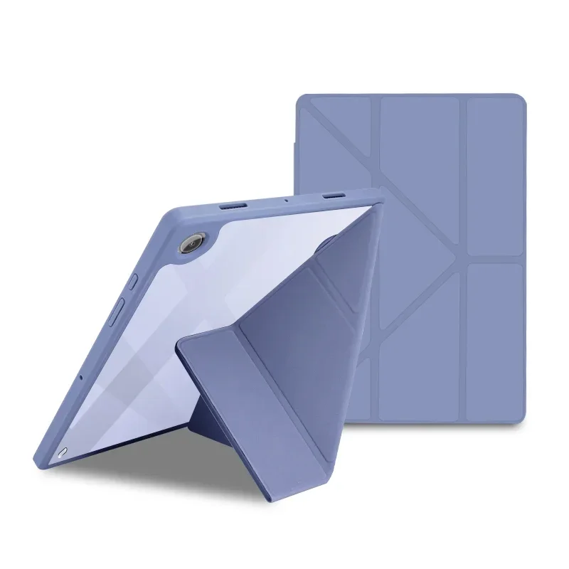 Etui na tablet Samsung Tab S10 S8 S9 Plus S7 S7FE A9 A8 A7 Lite, twarde, przezroczyste, odporne na wstrząsy, z podstawką, skórzane, transparentne. — zdjęcie produktu 7