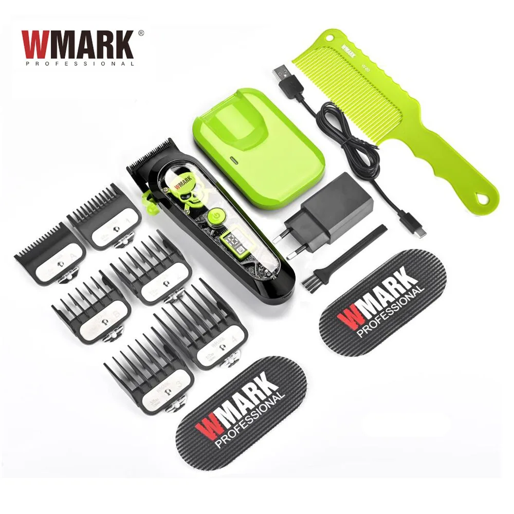 WMARK NG-130 Wireless Charging Hair Clipper High Speed Professional Type-C Rechargeable Hair Cutter With Charge Stand maquina de