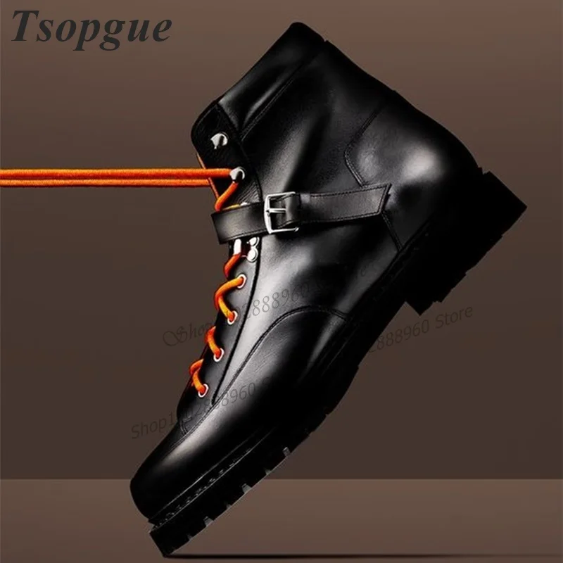 

Cross-Tied Black Leather Buckle Strap Shoes For Men Men's Pumps High Quality Runway Casual Party Shoes 2023 Zapatillas Mujer