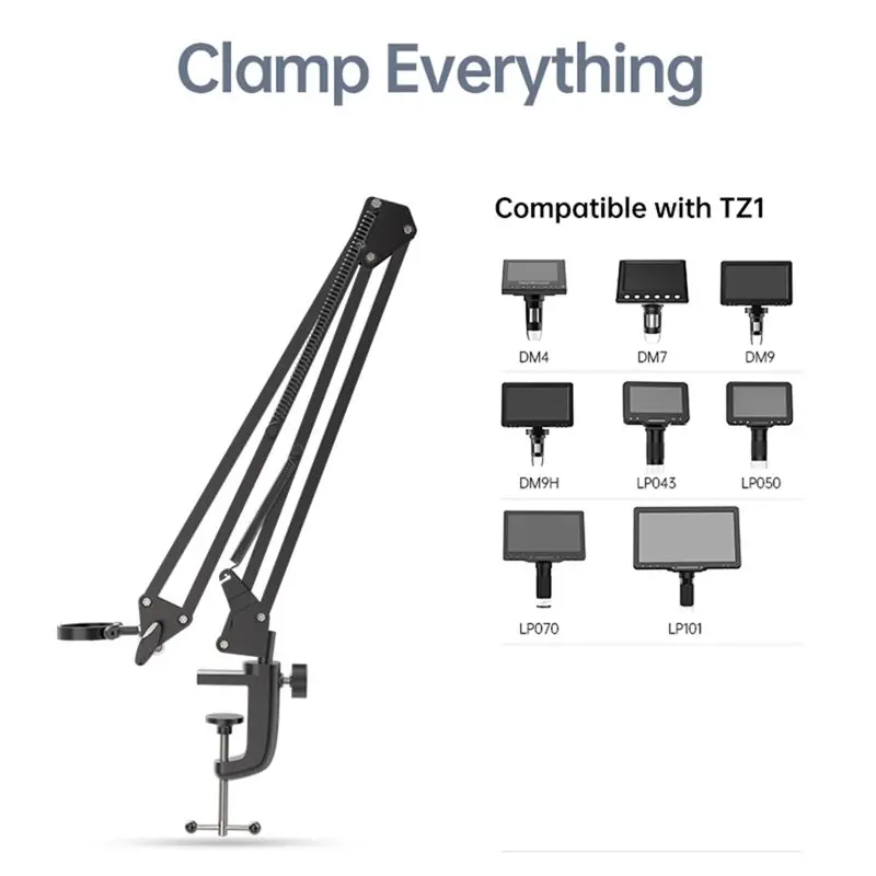 RABIT AS59~ RIEVBCAU Flexible Microscope Stand,Adjustable Metal Bracket Coin Microscope Mount Compatible With DM4 DM7 DM9