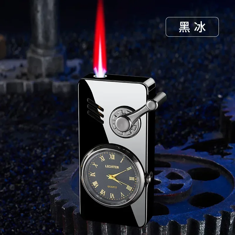

Креативная прямая передняя зажигалка с коромыслою, многофункциональная с кварцевым циферблатом, воспламенитель, высококачественный мужской подарок