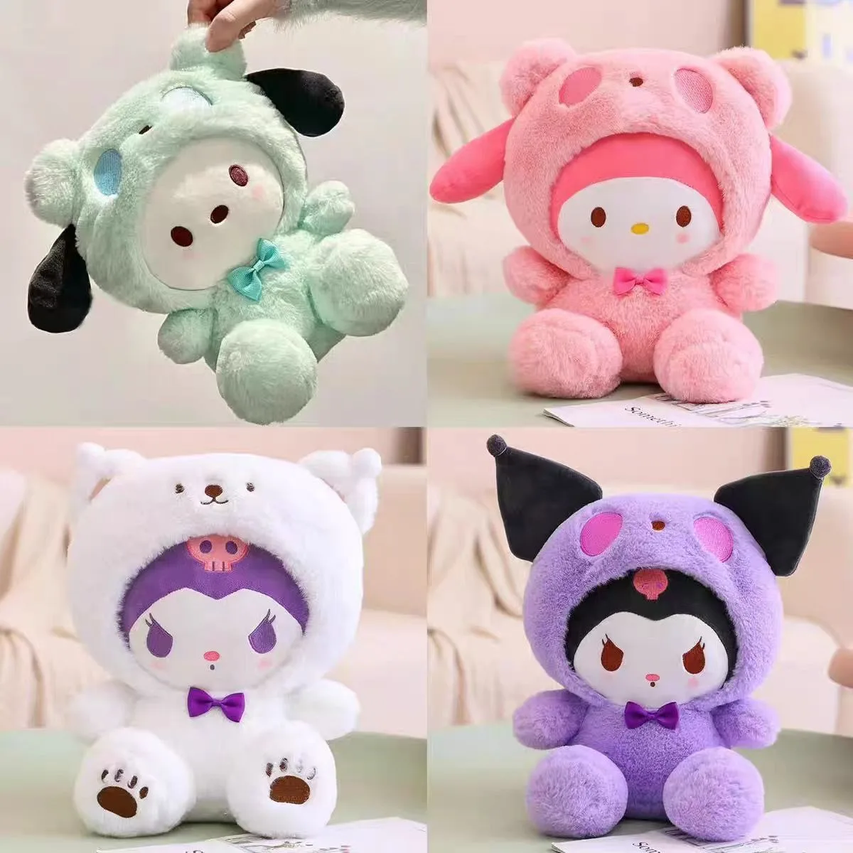

MINISO новая милая мультяшная плюшевая кукла Sanrio HelloKitty Kuromi Melody Girl Heart, детская игрушечная кукла, подарок на день рождения