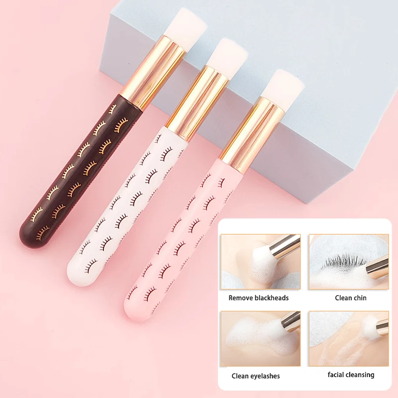 1pcs Eyelash Cleaning Brush For Lash Extensions Supplies Lash Shampoo Wash Nose Deep Blackhead Remover Face Clean Makeup Brush