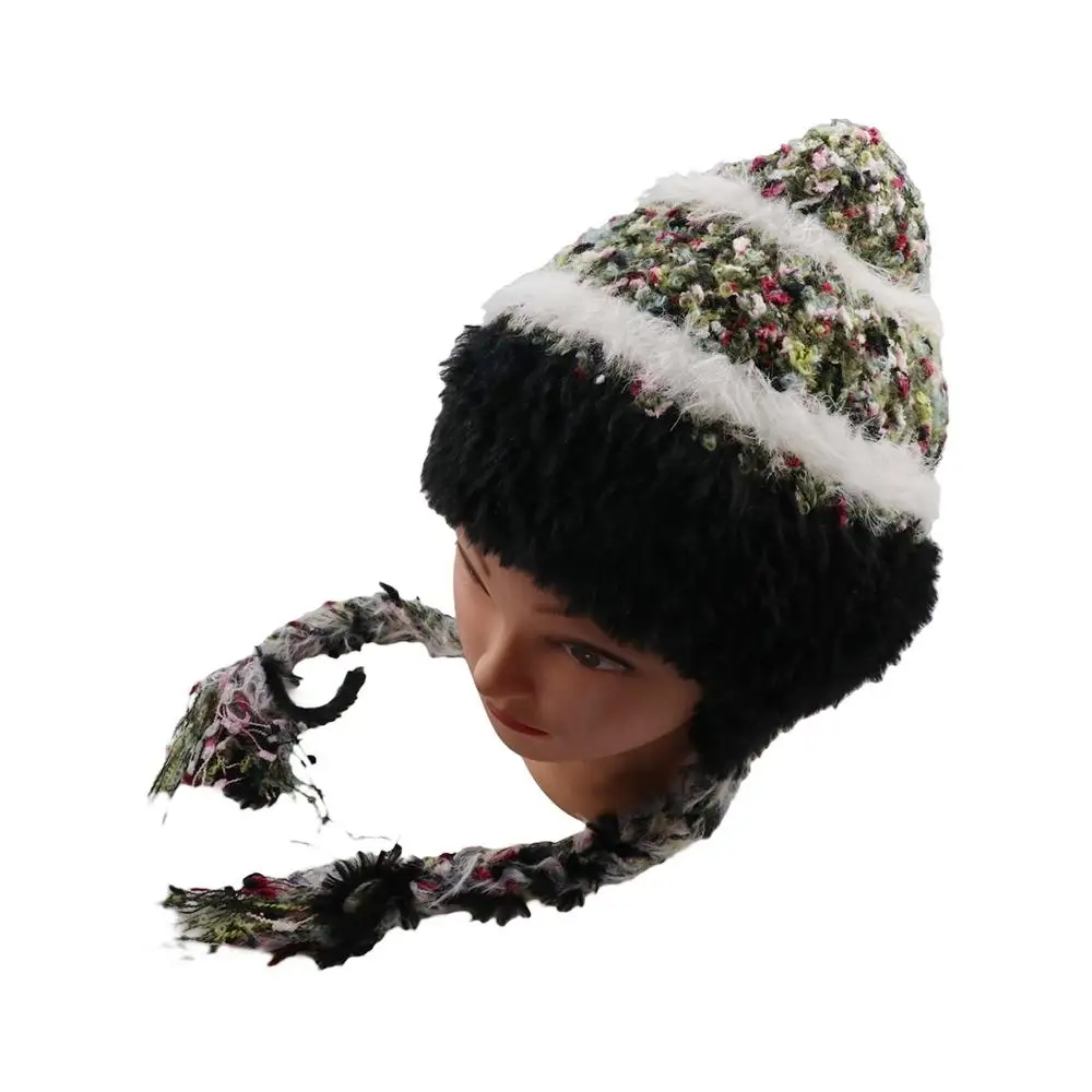 

Fashion New Design Y2k Stripped Hat Korean Ear Protection Hat Warm Casual Windproof Beanie Hat Girls