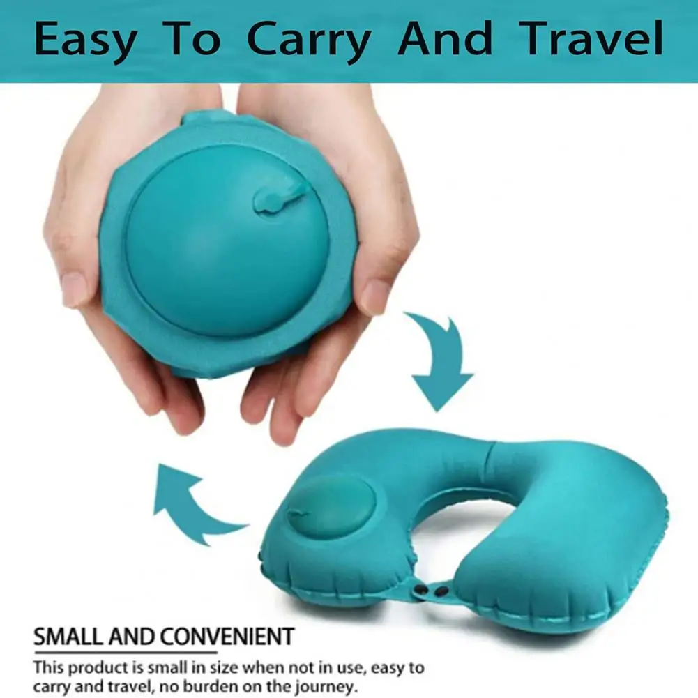 Travel Neck Pillow Comfortable Support Head 360 Degree Traveling Car Airplane Sleeping Head Supportive Press-inflatable Pillow