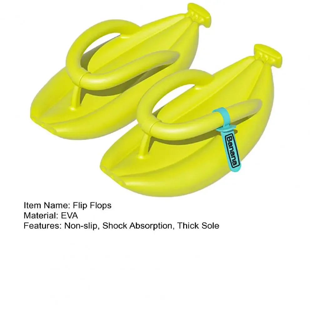 1 Paar Sommer-Hausschuhe, Cartoon, rutschfest, Stoßdämpfung, dicke Sohle, zum Gehen, weich, für Zuhause, Paar, lustige Bananen-Flip-Flops – Detail 18