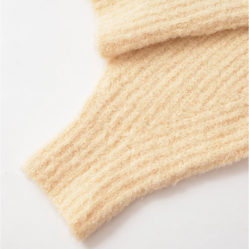 Cardigan confortable et décontracté à manches bouffantes et col en V pour femme, adapté aux déplacements quotidiens et aux superpositions d'automne, nouvelle collection automne 2025