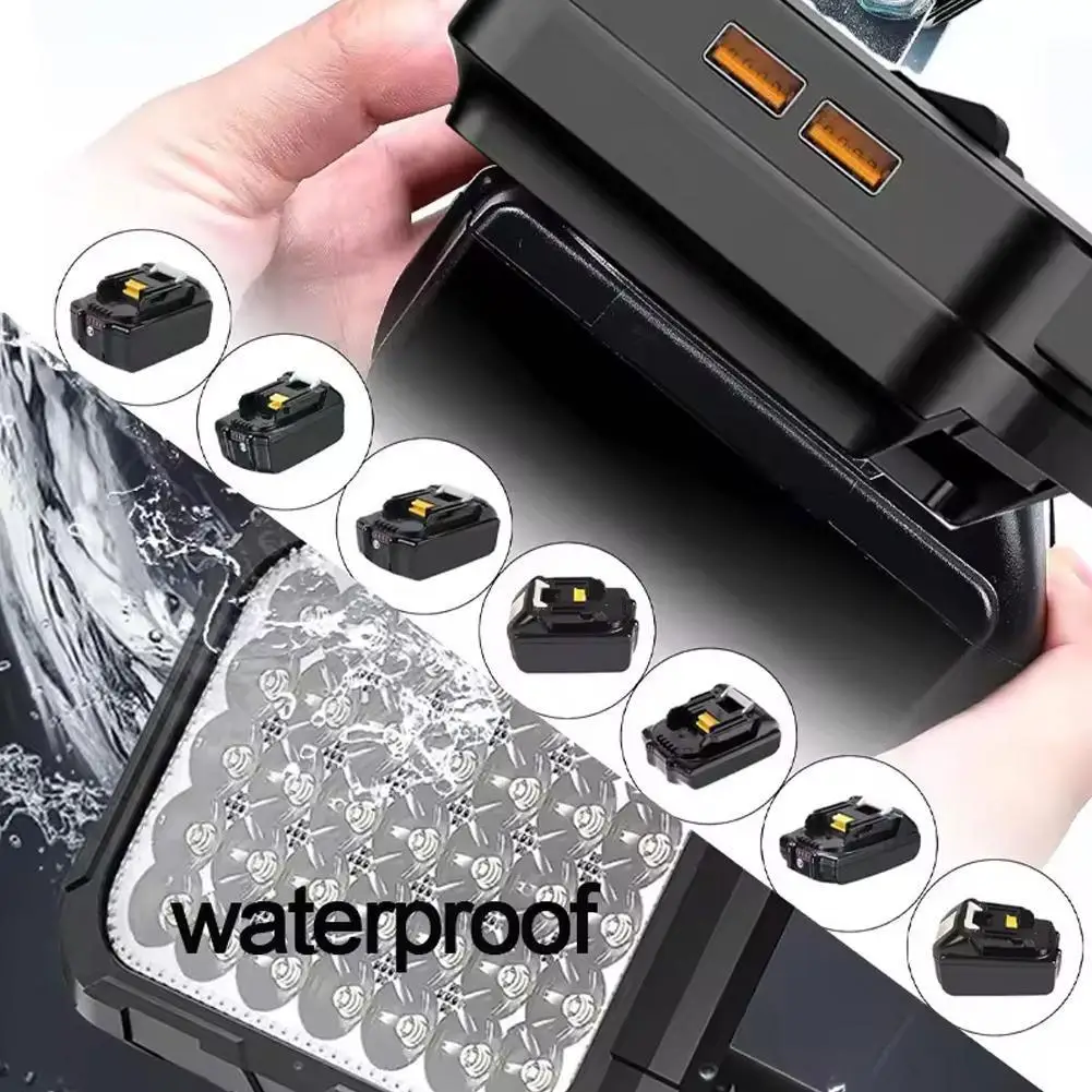 بطارية ليثيوم ضوء العمل LED ضوء العمل لماكيتا 18 فولت بطارية مصباح يدوي المحمولة كشاف ضوء للعمل دراسة في الهواء الطلق #6