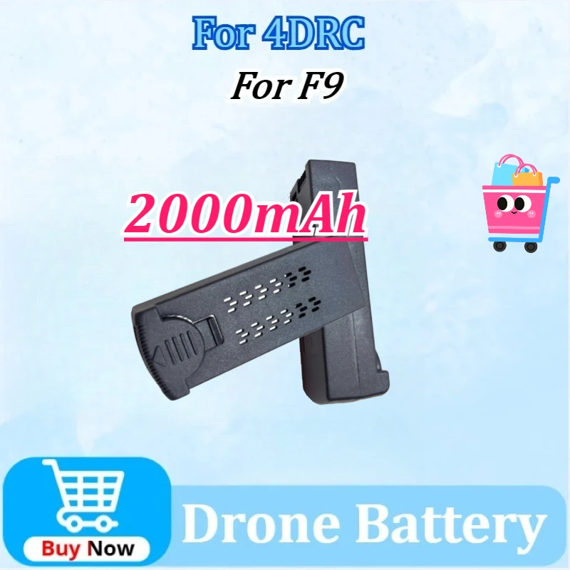 

New 3.7V 2000mAh Li-Poly Drone Battery Replacement For 4DRC F9 RC Quadcopter Accessory Parts High-Capacity