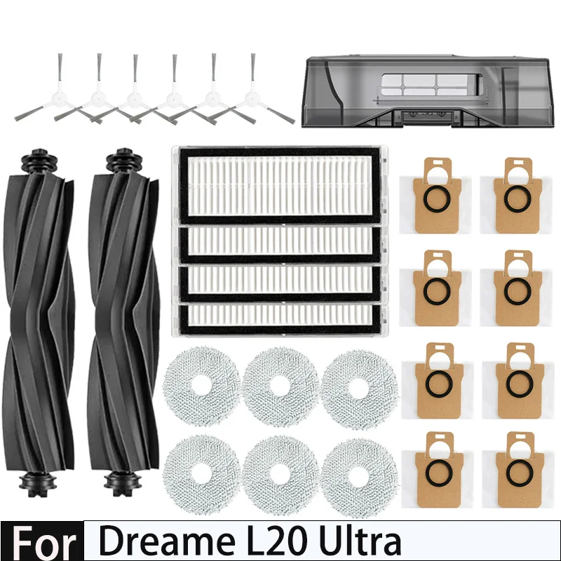 

Dreame L20 Ultra Robot Vacuum Cleaner Parts Dreame L30 Ultra Rubber Side Vacuum Fabrics HEPA Filters Dust Bag Accessories