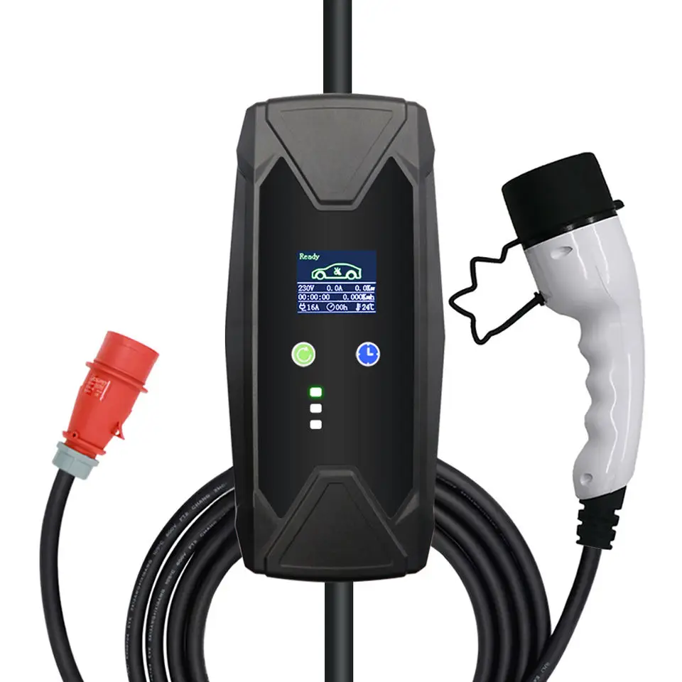 High Quality Adjustable AC 22KW IEC62196 Mode 2 EV Charger Type 2 Type 1 Home Portable Electric Car Charging Box